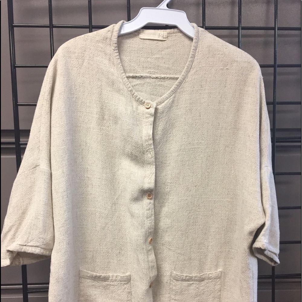 Beige Lenin shirt - Picture 3 of 4